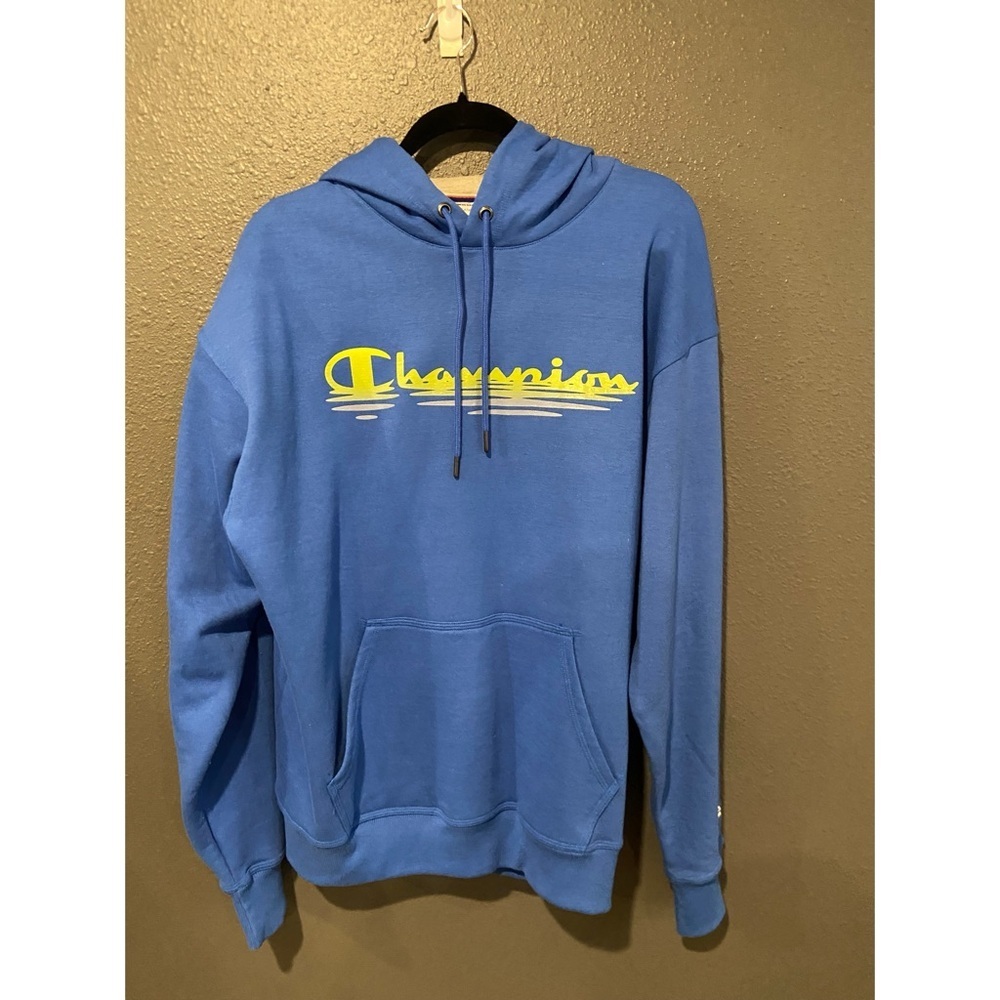 Champion Blue and Yellow Men's Hoodie